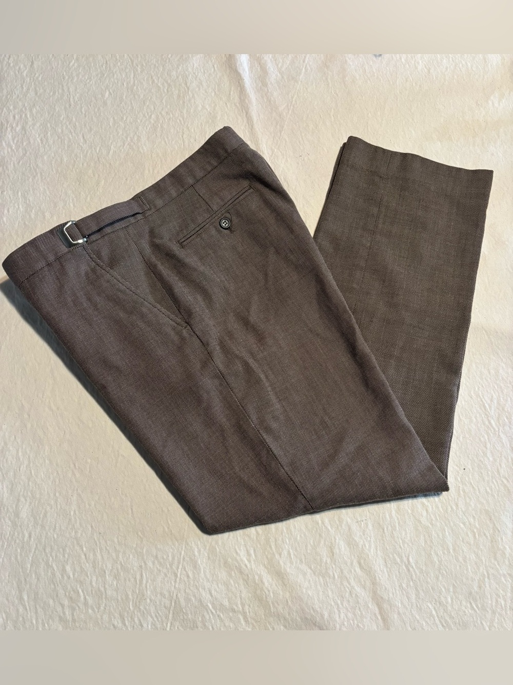 J. Crew Tailored Brown Dress Pants with Side Adjuster